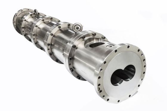 Ανθεκτικός κύλινδρος βαρελιών εξωθητών βιδών αντοχής δίδυμος για τη βιομηχανία τροφών τροφίμων